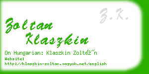 zoltan klaszkin business card